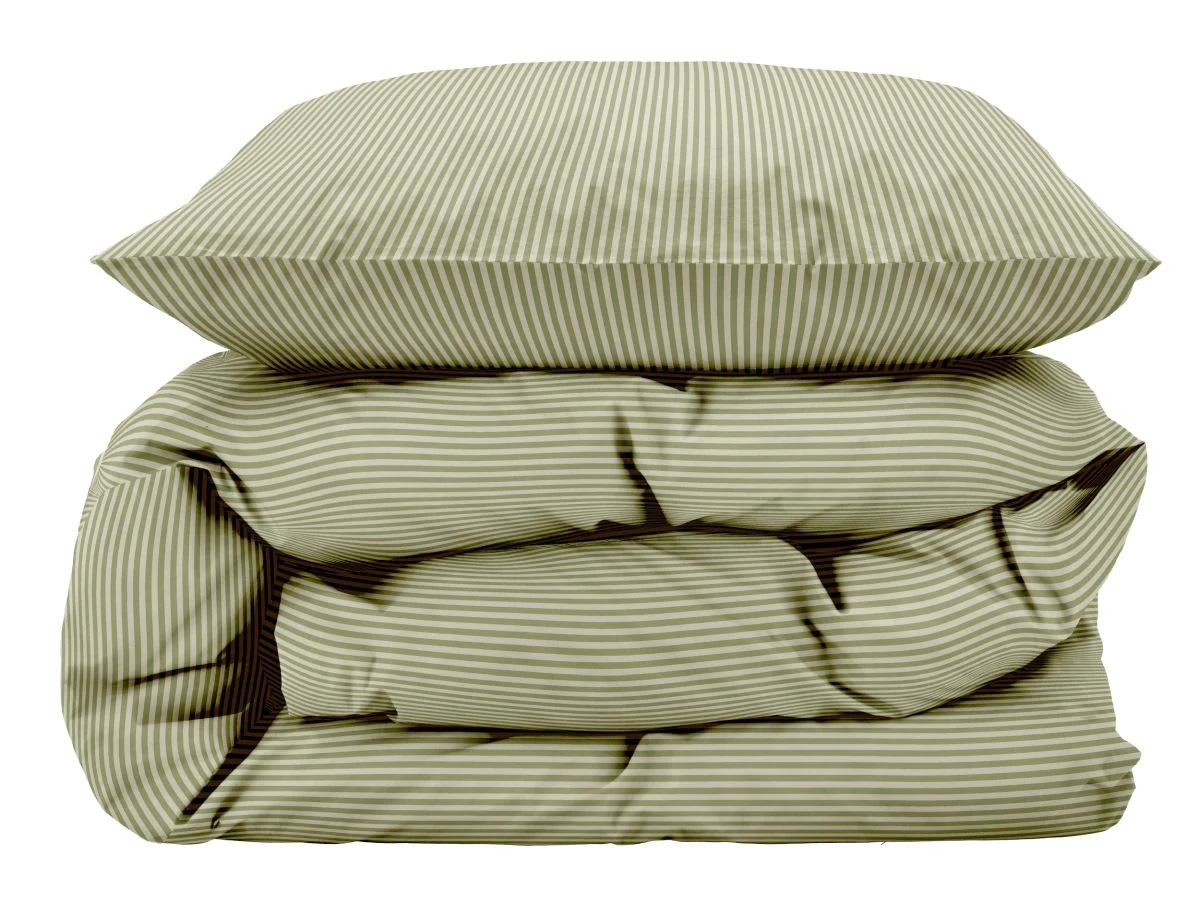 SÖDAHL Bettwäsche Classic Stripe 135x200cm In Olive – Bild 4