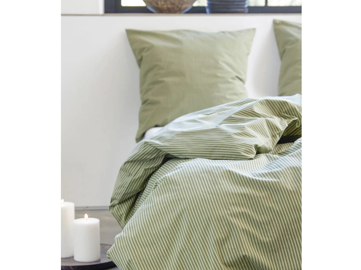 SÖDAHL Bettwäsche Classic Stripe 135x200cm In Olive – Bild 5