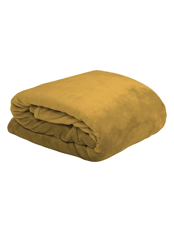 STOF France Plaid "Doudou" In Senf - (L)160 X (B)130 Cm