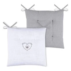 STOF France Sitzkissen "Pauline" In Weiß/ Grau - (L)40 X (B)40 Cm