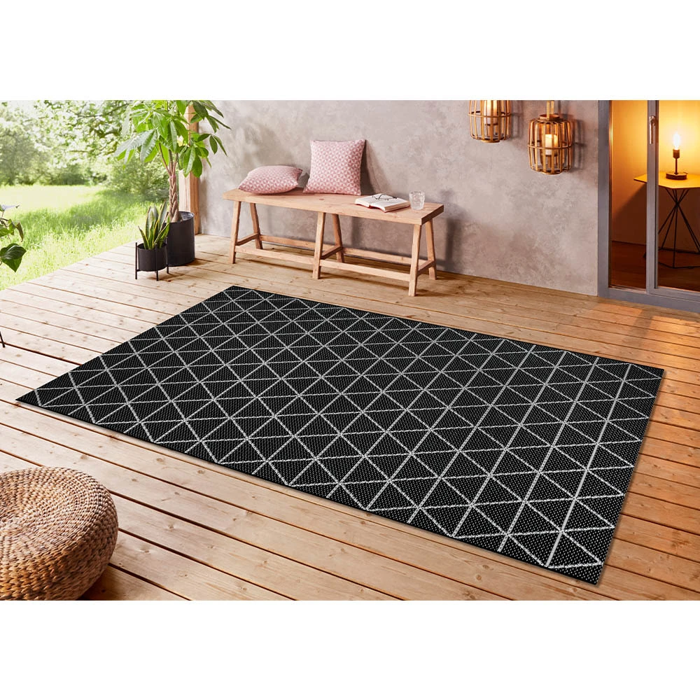 Teppich Boss In- Und Outdoor Teppich Costa Schwarz/creme â Bild 2