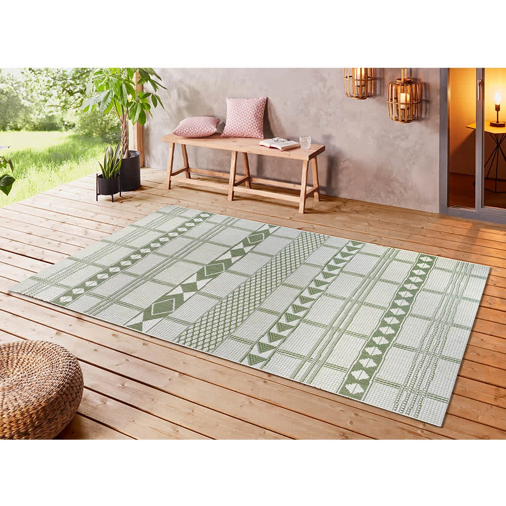 Teppich Boss In- Und Outdoor Teppich Haiti Grün/creme – Bild 2