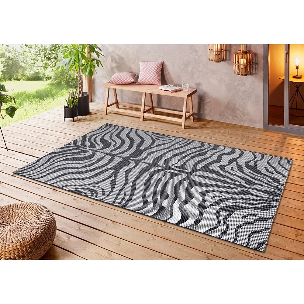 Teppich Boss In- Und Outdoor Teppich Zebra Grau/hellgrau – Bild 2