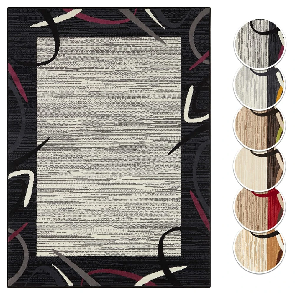 Teppich Boss Kurzflor Teppich Freaky Schwarz/violett