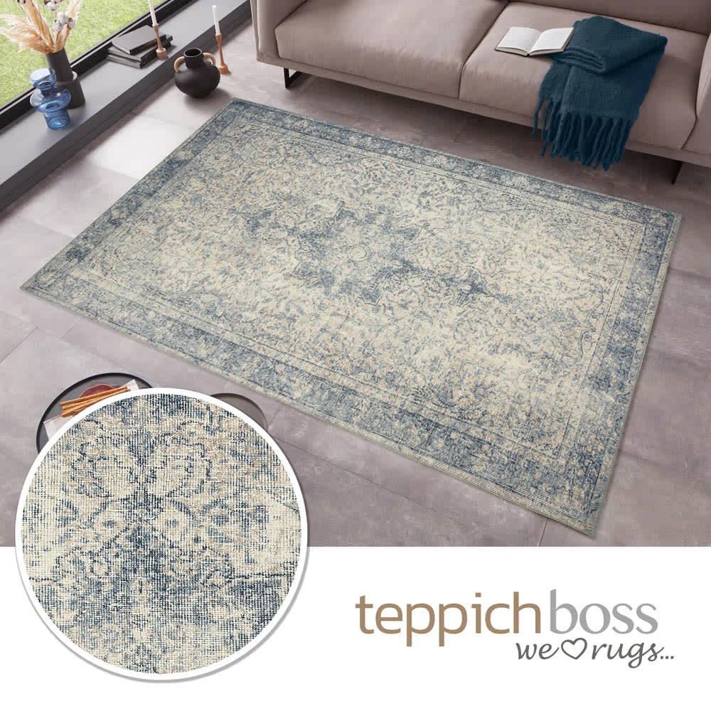 Teppich Boss Orientalischer Design Teppich BARKA Creme/blau – Bild 5
