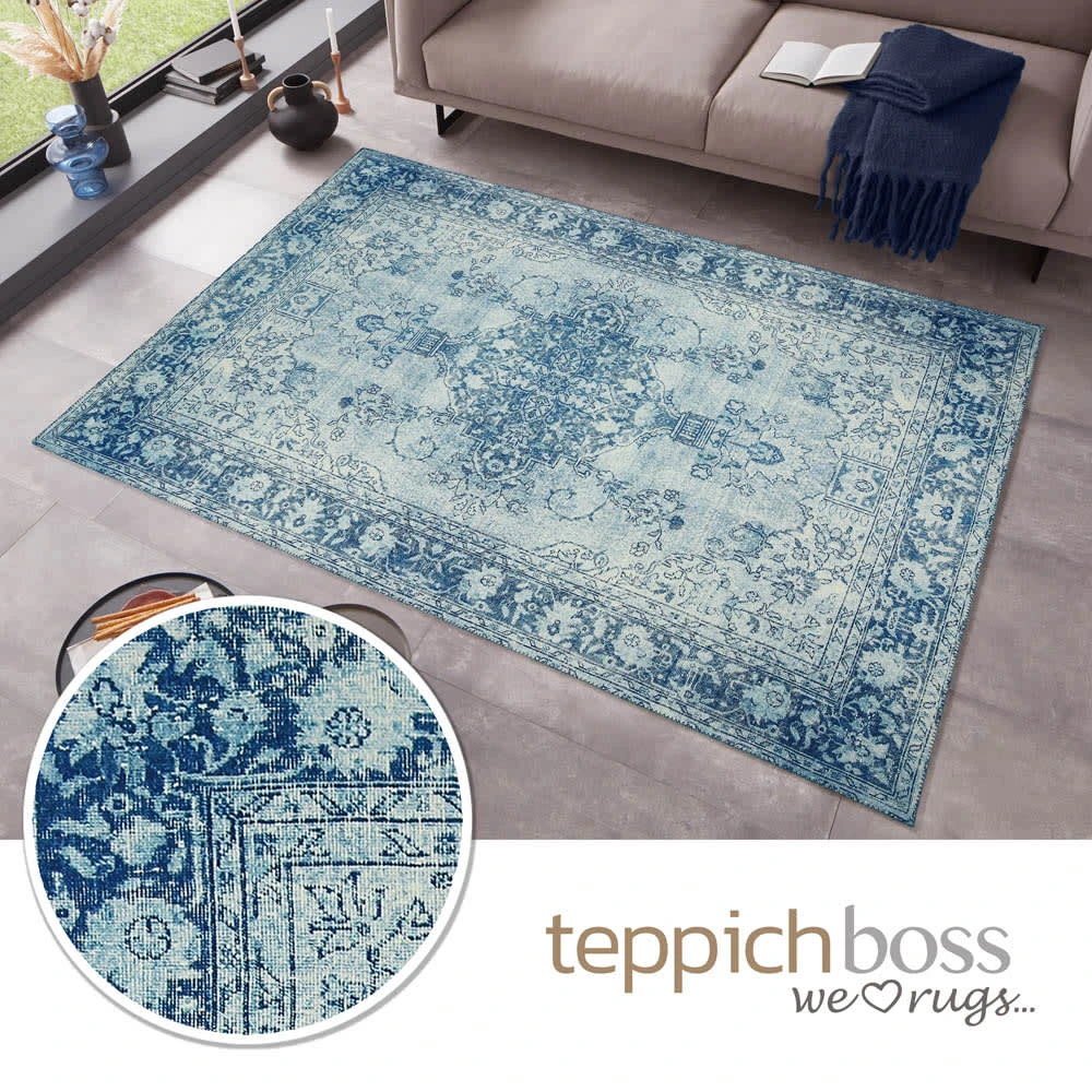 Teppich Boss Orientalischer Design Teppich LAKABI Hellblau – Bild 5
