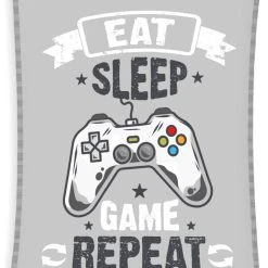 Termana Traum&Trend Decke / Fleecedecke "Gaming/Gamer" In Grau