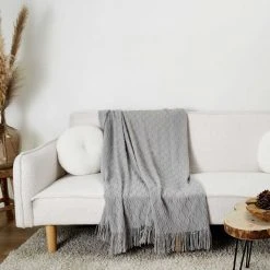 The Home Deco Factory Plaid In Grau - (L)150 X (B)120 Cm