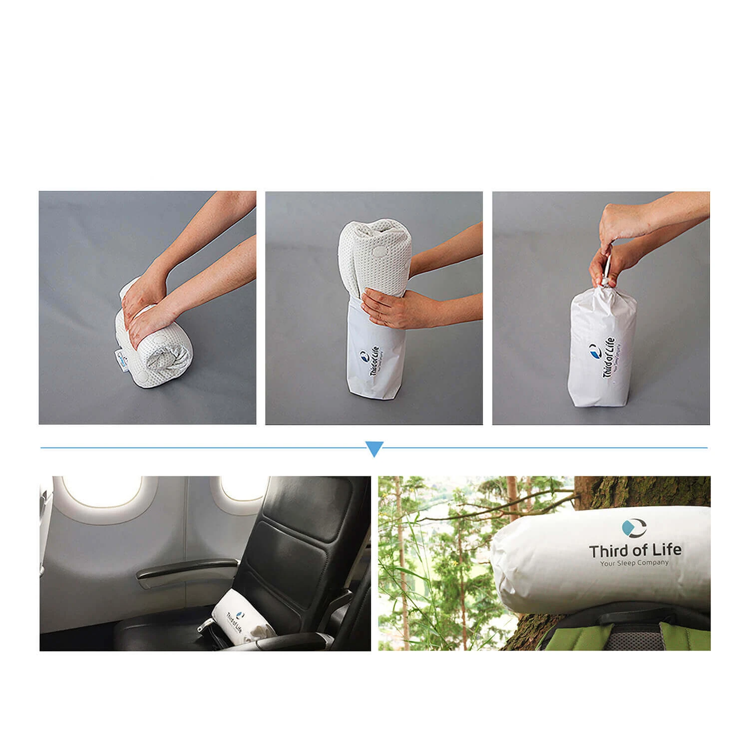 Third Of Life Reisekissen "VOLAR" QuickDry Aus Hochwertigem Visco-Schaum Mit Thermo-Bezug â Bild 6