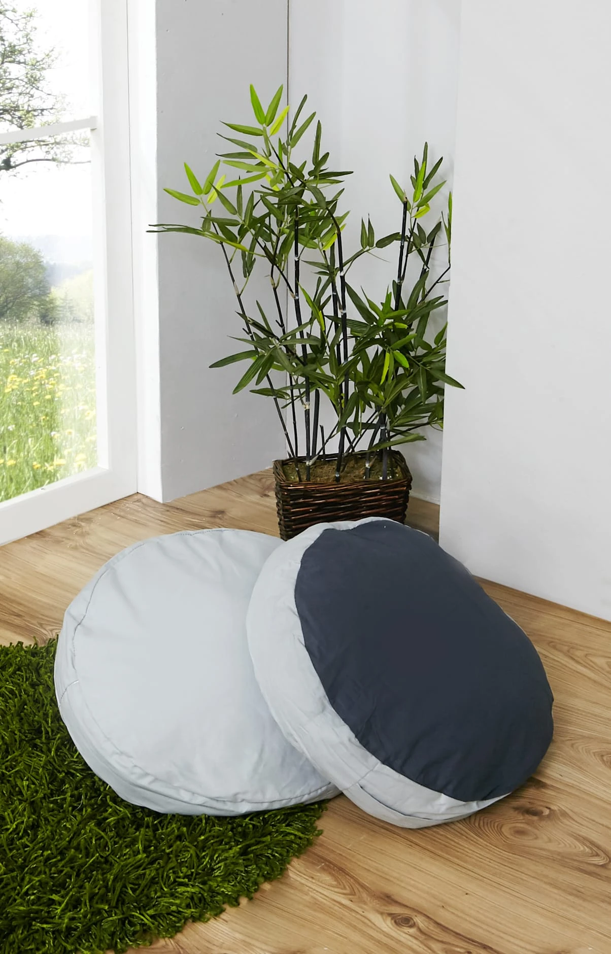 Ticaa Rundes Kissen-Set Für Kinderzimmer 2-teilig In Anthrazit – Bild 2