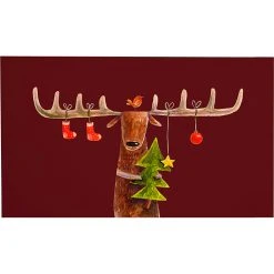 Tierra Bella Fußmatte "Reindeer" In Bordeaux - (L)70 X (B)40 Cm