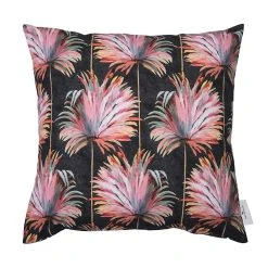 Tom Tailor Home Kissenhülle "Washed Out Palms" In Schwarz/ Rosa