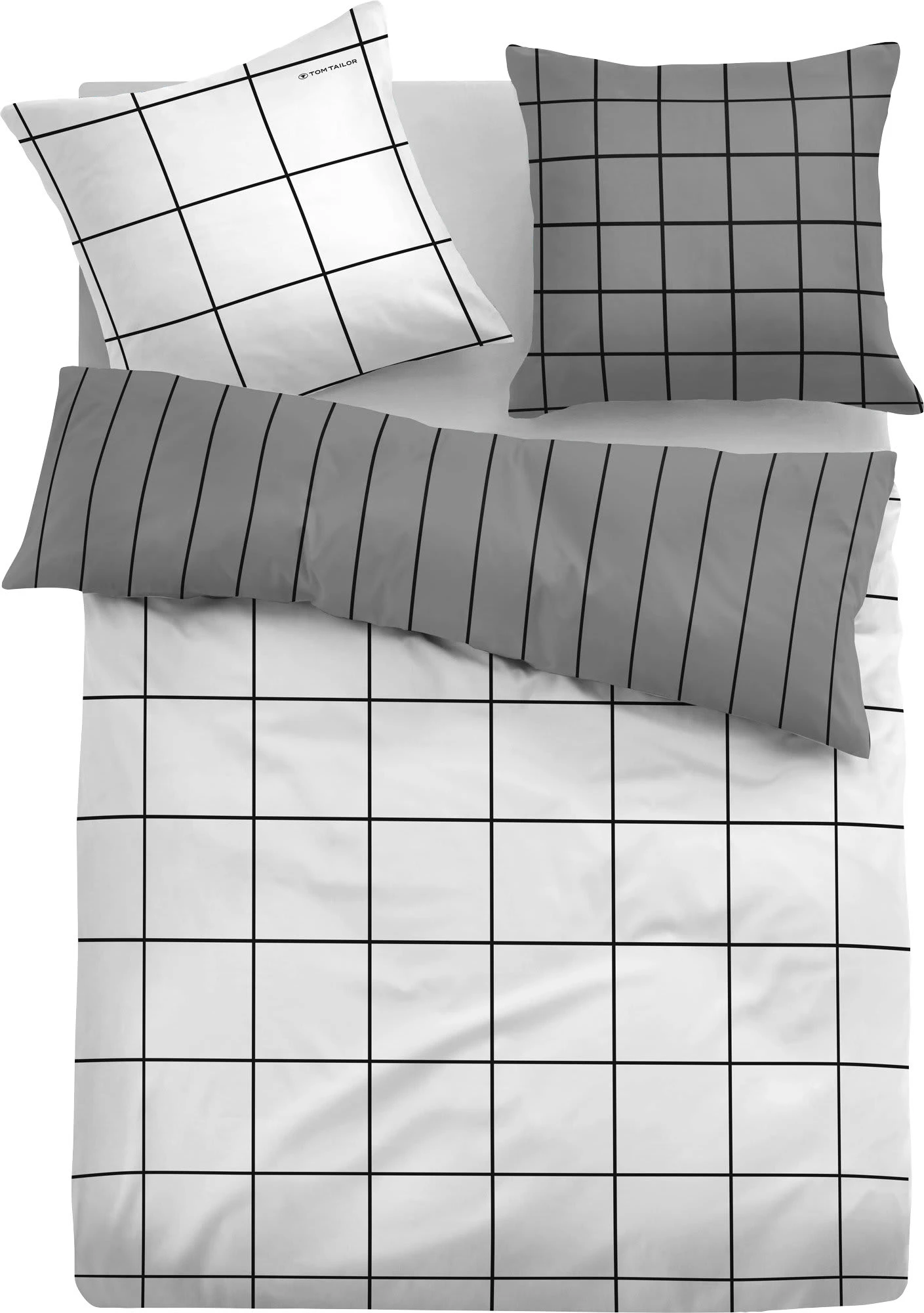 Tom Tailor Wendebettwäsche In Weiß-schwarz-grau
