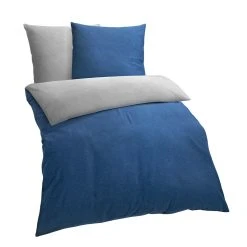 Traumschlaf Bettwäsche Melangebiber In Marine-grau