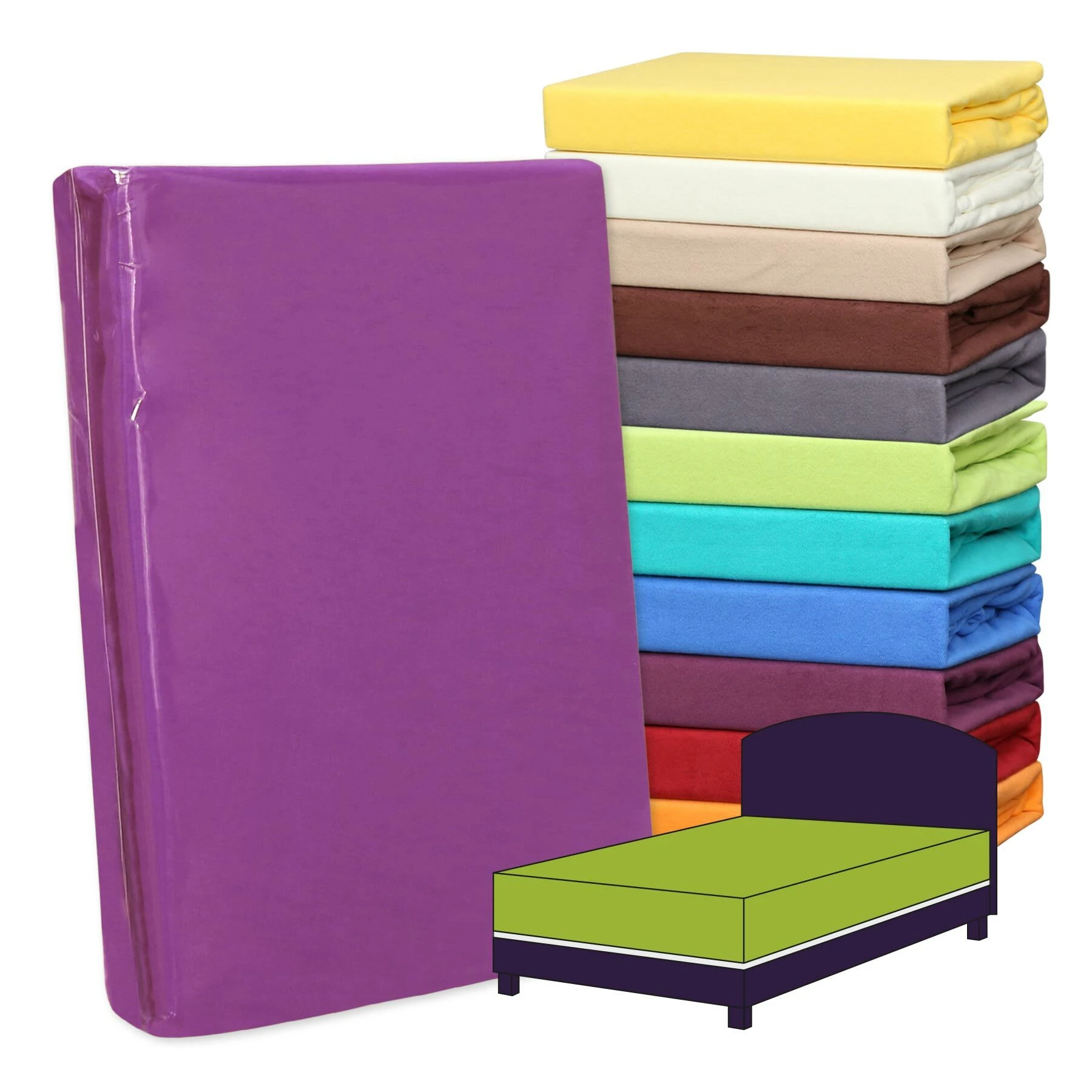 Traumschlaf Spannbettlaken Flausch Biber Boxspring In Korn – Bild 2