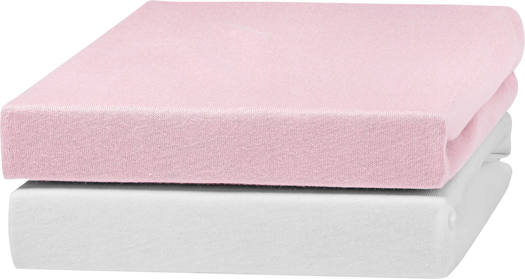 Urra Jersey Spannlaken Weiß/rosa, 40 X 90 Cm, 2er Pack – Bild 2