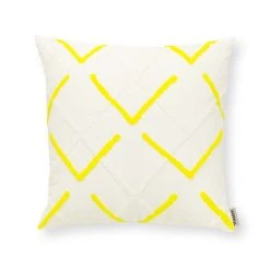 VTwonen Kissen "Square Embroidered Abstract Fluo" In Gelb - (L) 45 X (B) 45 Cm