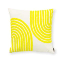 VTwonen Kissen "Square Embroidered Corner Fluo" In Gelb - (L) 45 X (B) 45 Cm