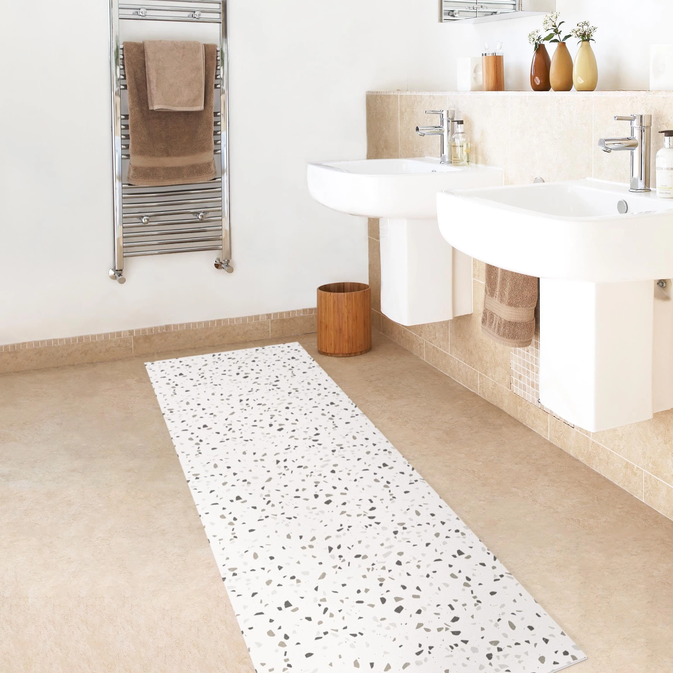 WallArt Vinyl-Teppich - Detailliertes Terrazzo Muster Pompeji In Grau – Bild 5