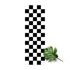 WallArt Vinyl-Teppich - Geometrisches Muster Schachbrett Schwarz Weiß In Schwarz-Weiß