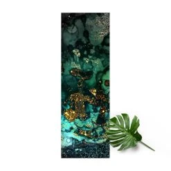 WallArt Vinyl-Teppich - Goldene Meeres-Inseln Abstrakt In Schwarz