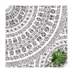 WallArt Vinyl-Teppich - Großes Boho Mandala In Braunschwarz In Braun