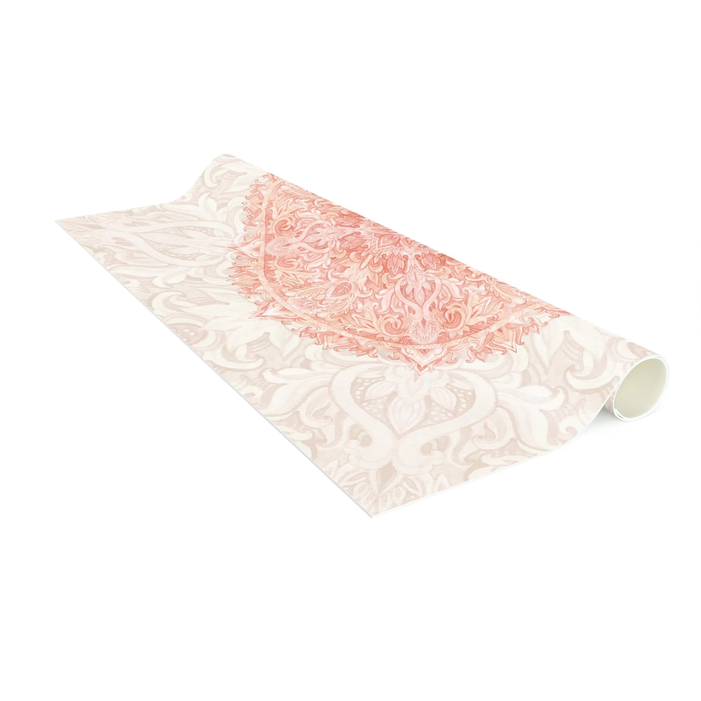 WallArt Vinyl-Teppich - Mandala Aquarell Ornament Beige Orange In Creme-Beige – Bild 6