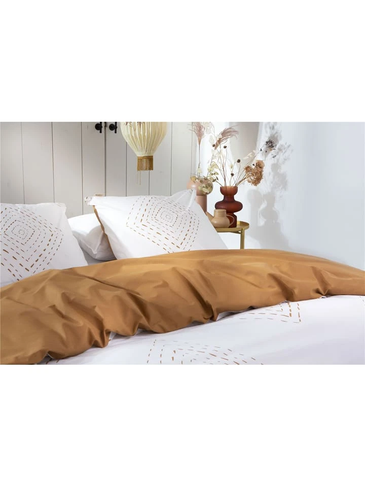 Walra Bettwäsche-Set "Boho Stitches" In Weiß/ Cognac – Bild 3