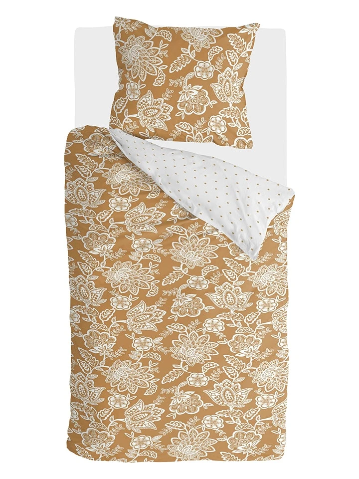 Walra Bettwäsche-Set "Country Love" In Cognac/ Weiß