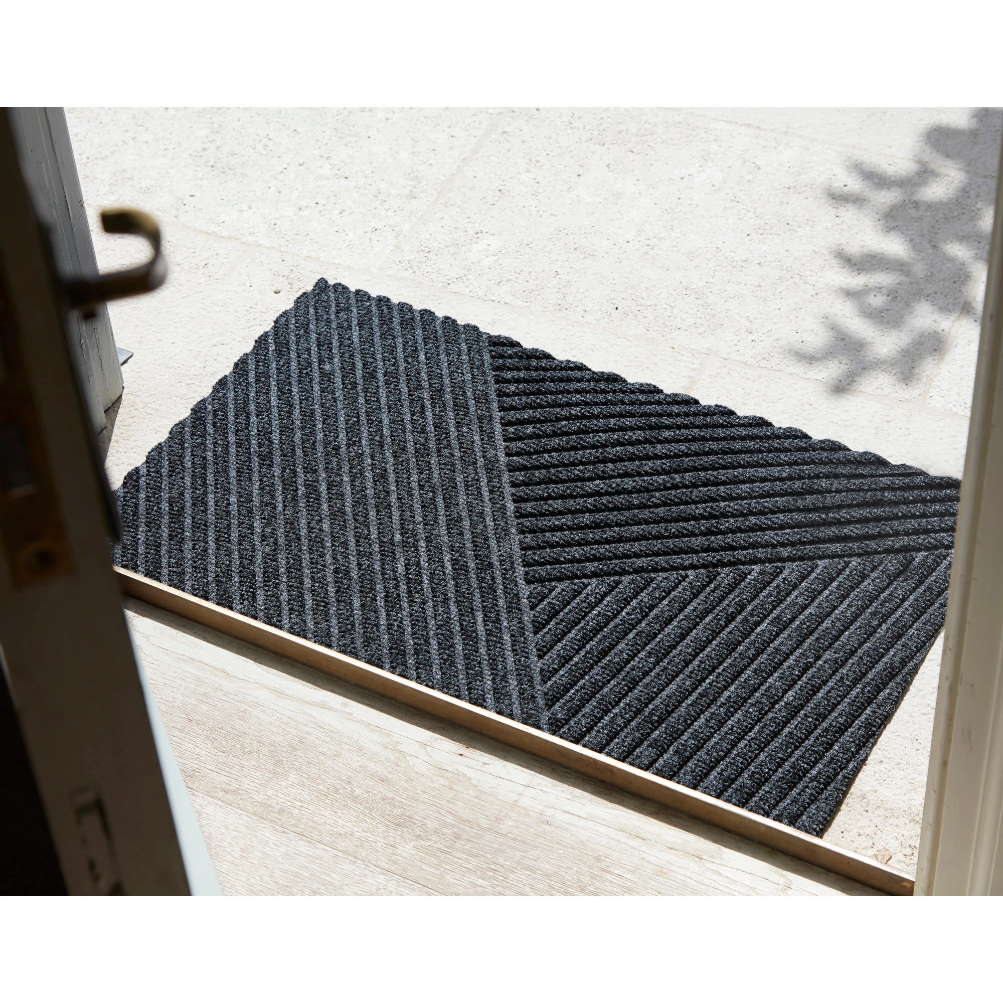 Wash+dry Fußmatte Dune Stripes In Dunkelgrau – Bild 2