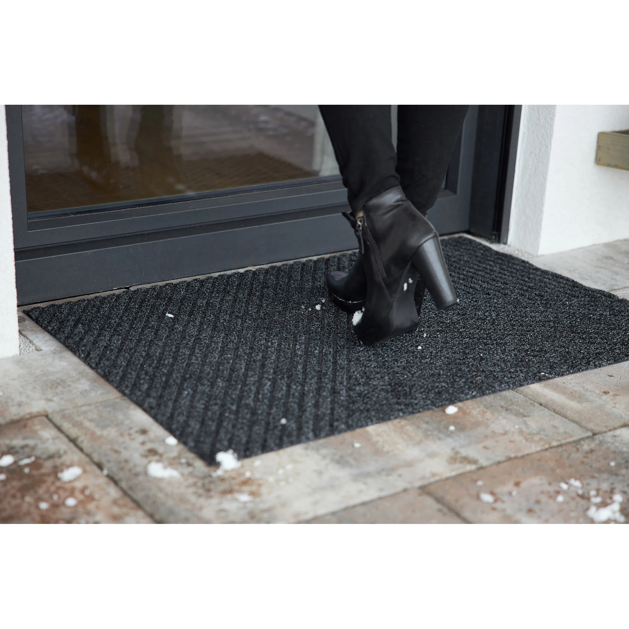 Wash+dry Fußmatte Dune Stripes In Dunkelgrau – Bild 3