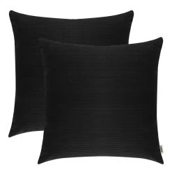 Yalion 2er Set-Kissenhüllen Kissenbezug Jacquard-Schneewolltuch In Schwarz