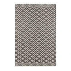 Zala Living Flachgewebe Teppich Avenue Makramee-Optik Schwarz