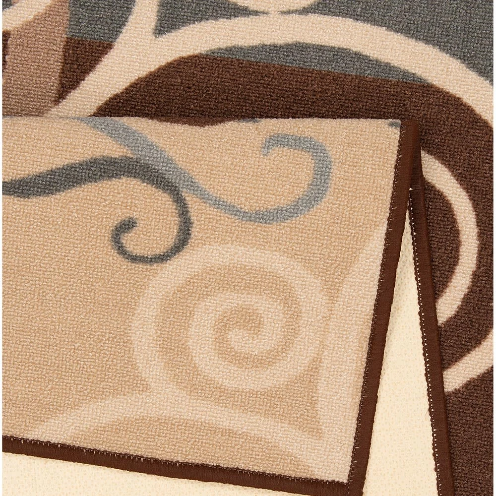 Zala Living Kurzflor Küchenläufer Coffee Ornament Braun 67x180 Cm – Bild 3